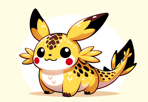 DALL·E 2023-11-07 11.13.11 - Craft a wallpaper that showcases a small, chubby, dragon with characteristics of a rodent, adorned with yellow scales. This mythical creature boasts l